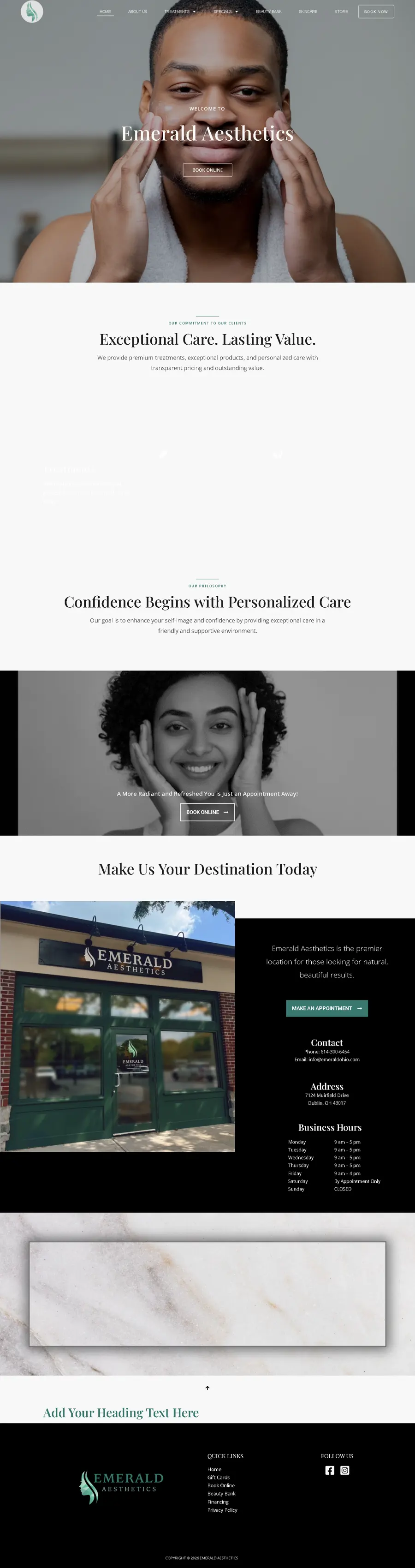 emeraldohio.com as it stands today, scrolled top to bottom