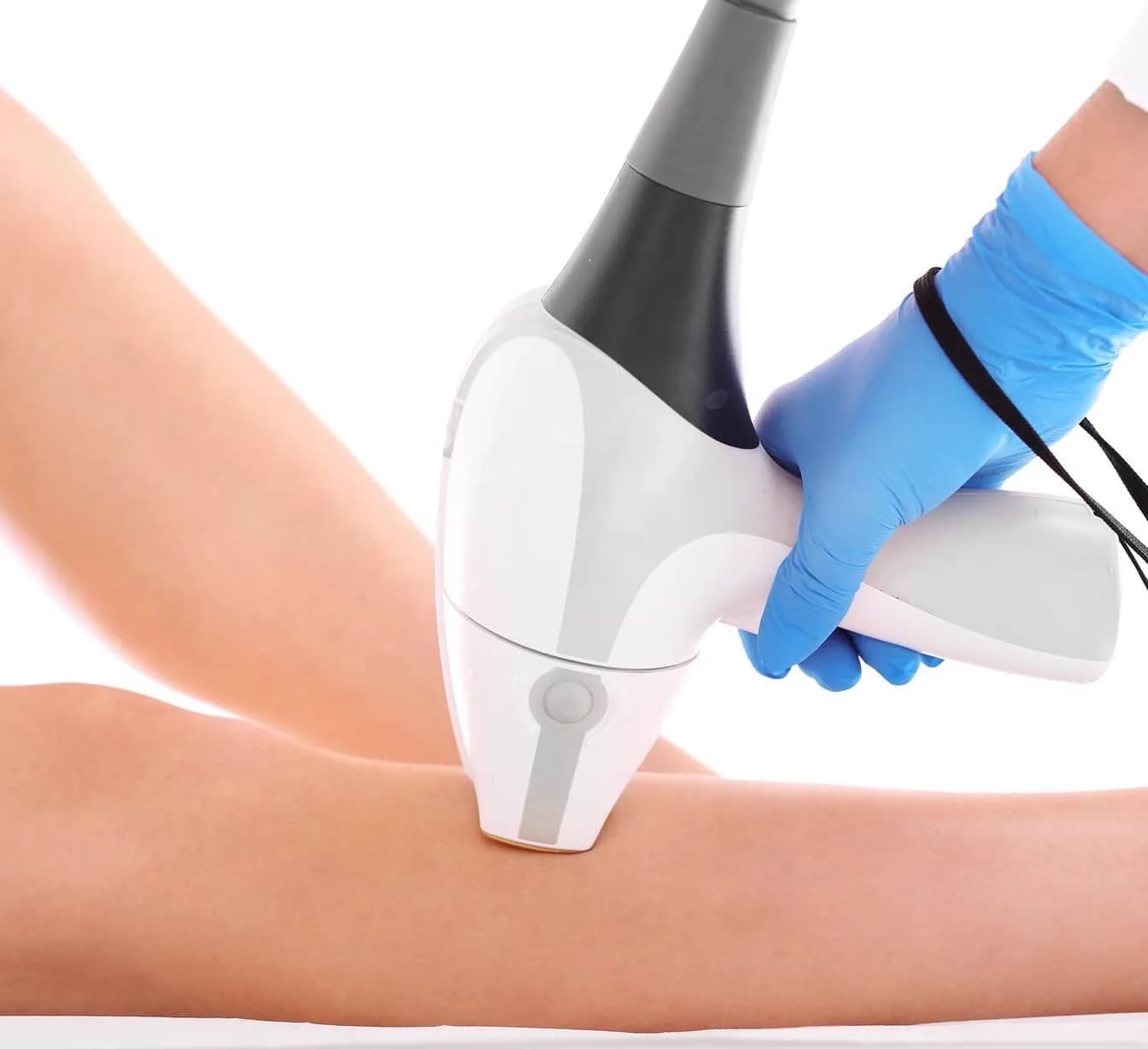 A radiofrequency tightening handpiece being used on a patient