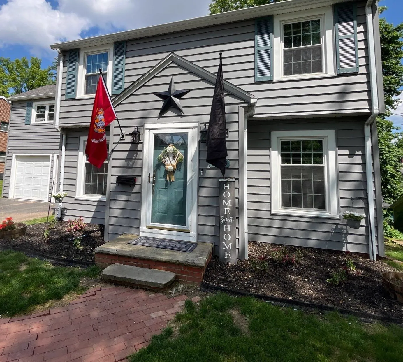 New siding on a colonial home in Ohio