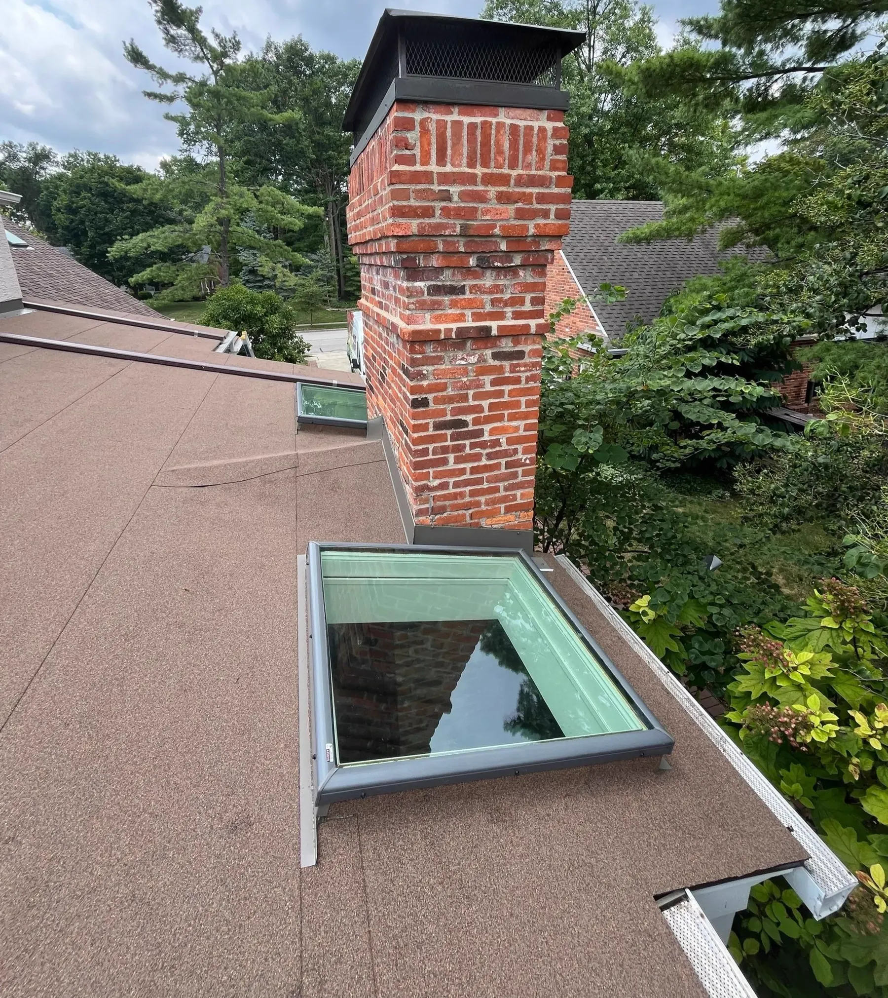 Replacement skylight flashed leak free